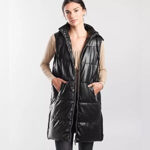 Vigors long puffer sleeveless jacket w hood